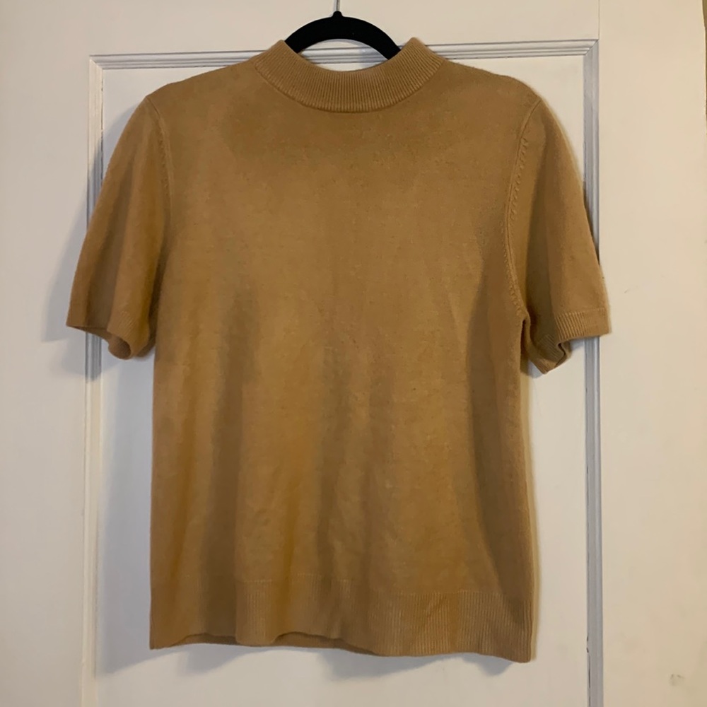 Sag Harbor Tan Mock-neck Sweater